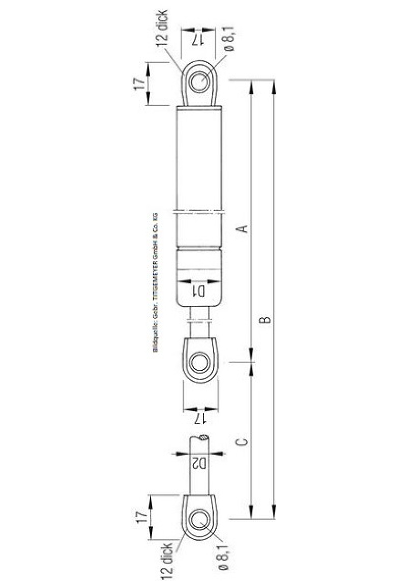X AUTOHAUX 4 Stück Gasdruckfeder 200N Gasdruckdämpfer Gasfeder Heckklappe  Dämpfer für Auto Boot Gelb